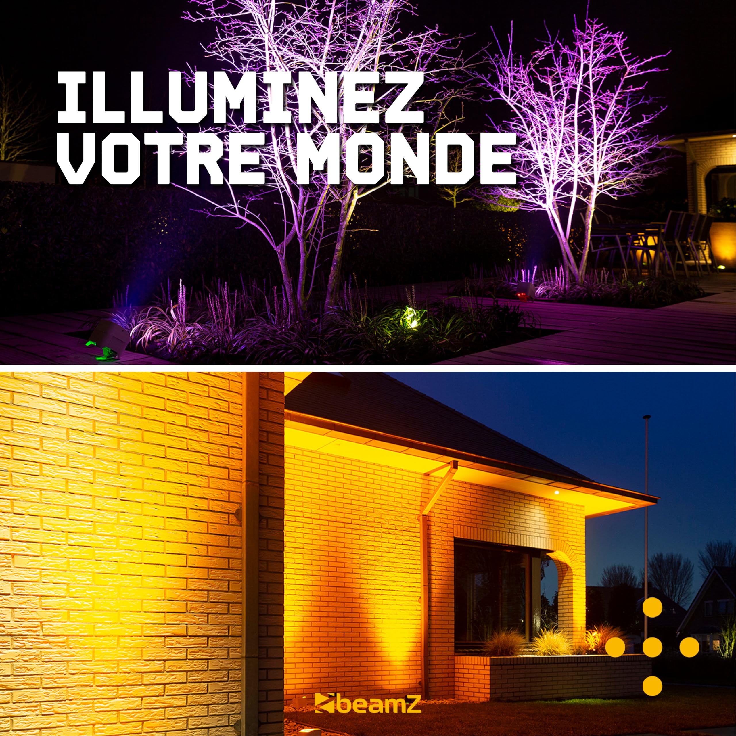 BeamZ BBP94W - Lot de 6 Projecteurs PAR Uplight sur Batterie RGBWA WDMX 48 Watts et Valise - Autonomie 9H, Idéal pour Éclairage de Salle, Mariage, Jardin, Architecture, Hôtel, Restaurant
