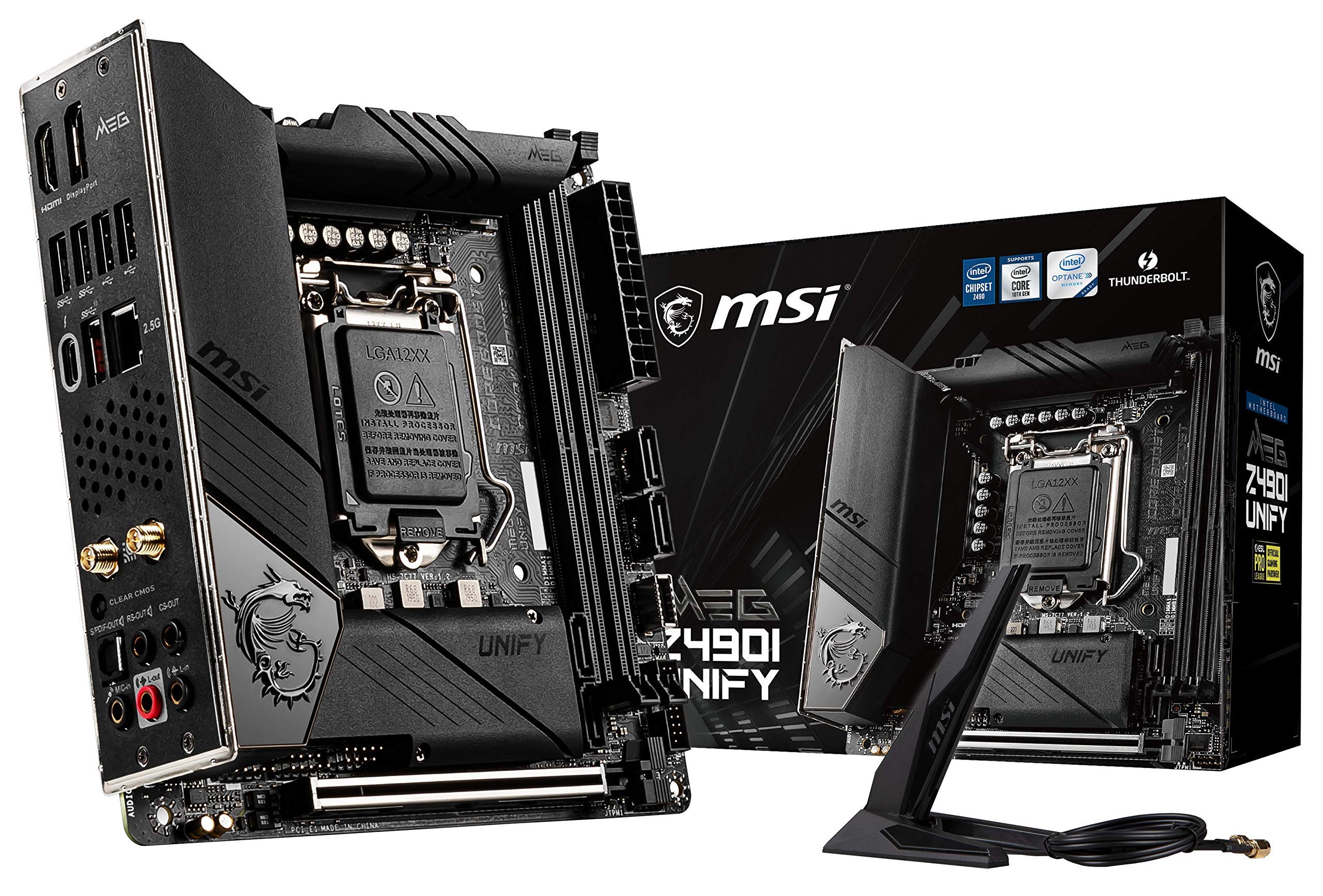 MSI MEG Z490I Unify Gaming Motherboard (LGA 1200, Intel 10th Gen, M.2, USB 3.2 Gen 2, DDR4, Wi-Fi 6,