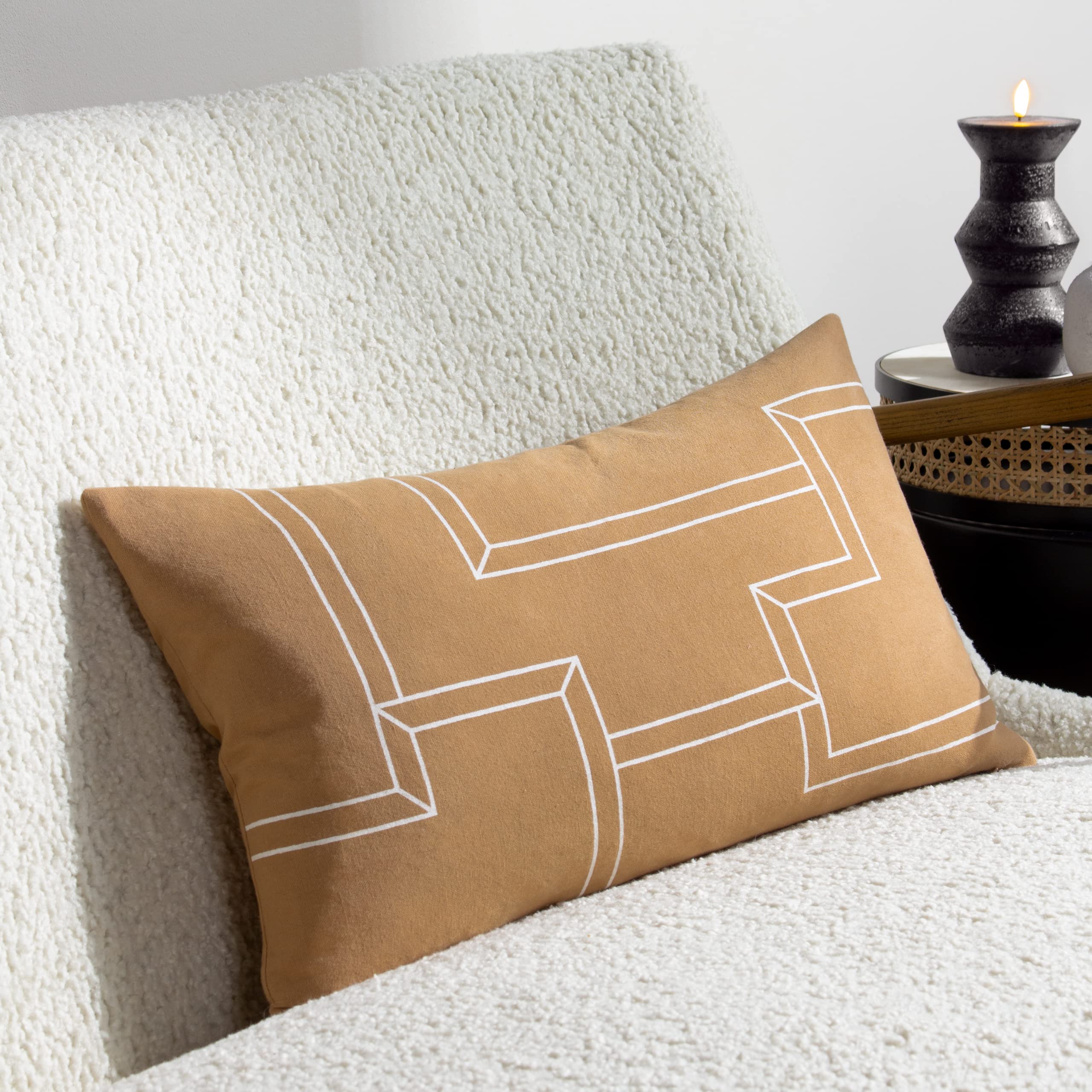HÖEM Hoem Marzena Geometric Feather Rich Cushion from B&Q