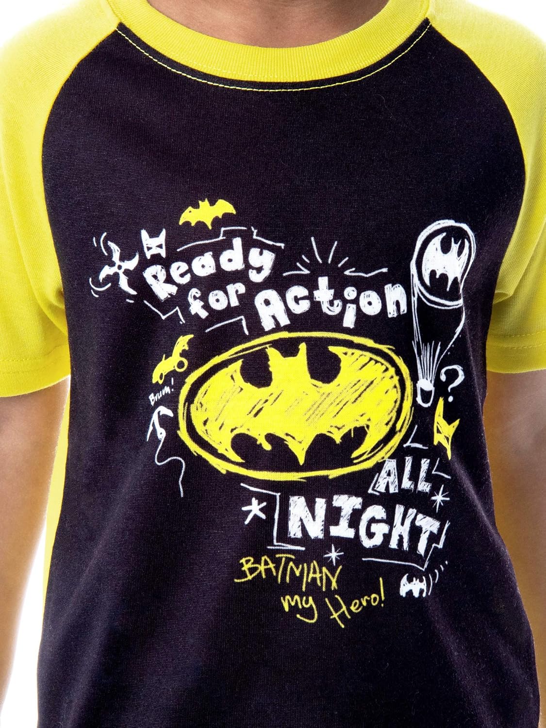 DC Comics Toddler Boys' Batman Pajamas Ready For Action Short Sleeve Shirt and Shorts 2 Piece Superhero Pajama Set - Image 6