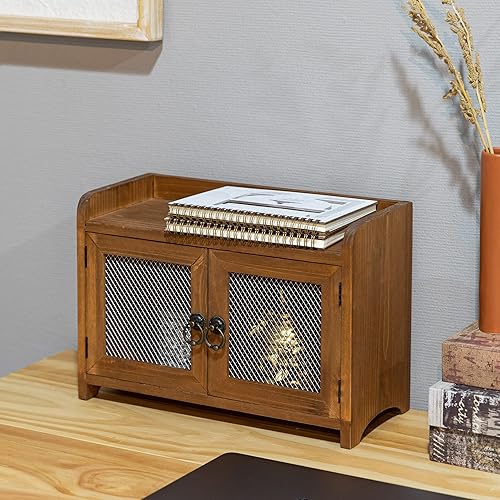 Miniatura 9 de COLLECTIVE HOME - Storage Cabinet, Mini Countertop Cabinet, Wood Organizer for Kitchen Living Room Bedroom Bathroom Office with Magnetic Door, 14.5