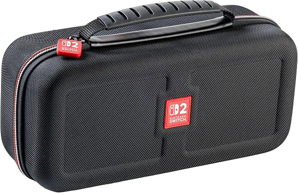 RDS- Pochette de Transport Officielle Nintendo Switch 2. Matériau Rigide pour Protection optimale. Compartiment Rangement 12 Jeux avec 2 boîtes pour Cartes Micro SD et étoffe de Nettoyage. - 2
