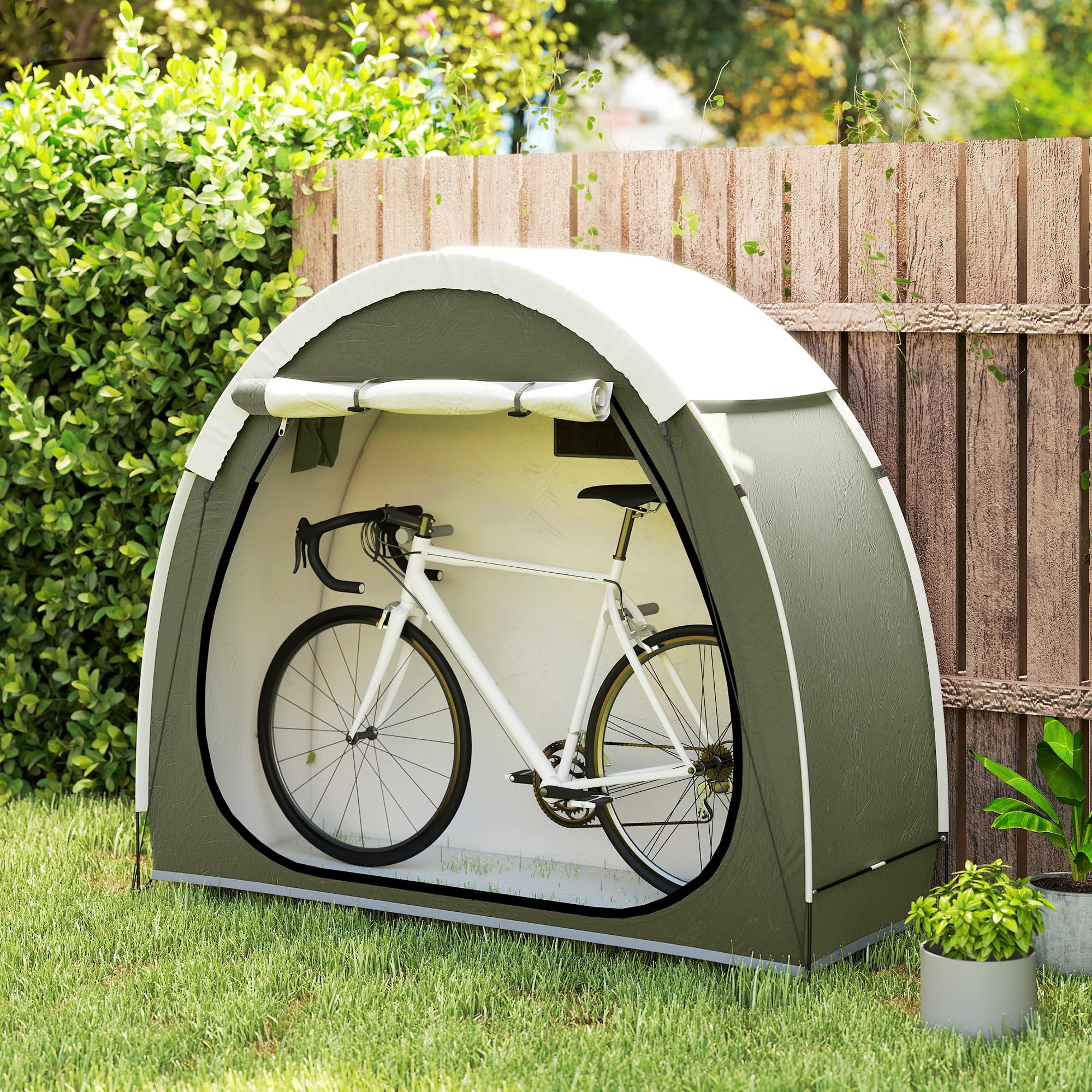 Outsunny Tenda da bicicletta 2 biciclette impermeabile Oxford 210D UPF50+ 200x80x170 cm