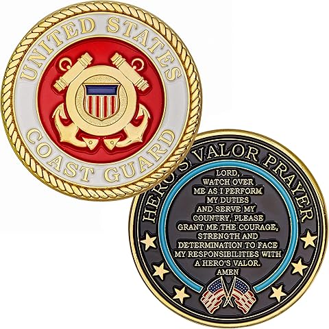 United States Coast Guard Challenge Coin Prayer 1-Pack (Single Coin)