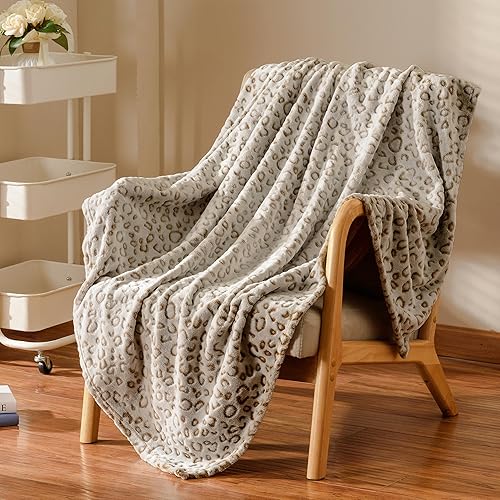 Vista 32 de Excervent Manta de forro polar de franela de leopardo 3D, 280 GSM, manta ligera de guepardo para sofá, cama, manta cálida súper suave y acogedora