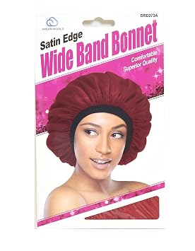 Dream Satin Edge Wide Band Bonnet Comfortable Superior #073 Red