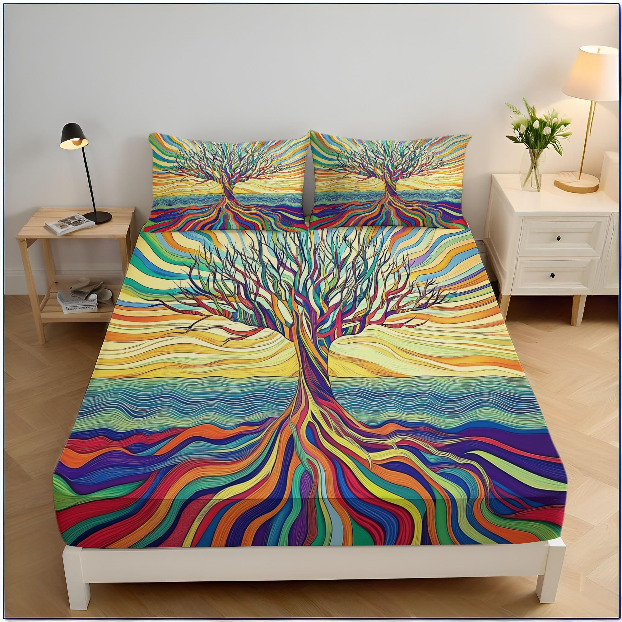 Drap housse 160x200cm grand bonnet 30cm microfibre élastique anti-glissement