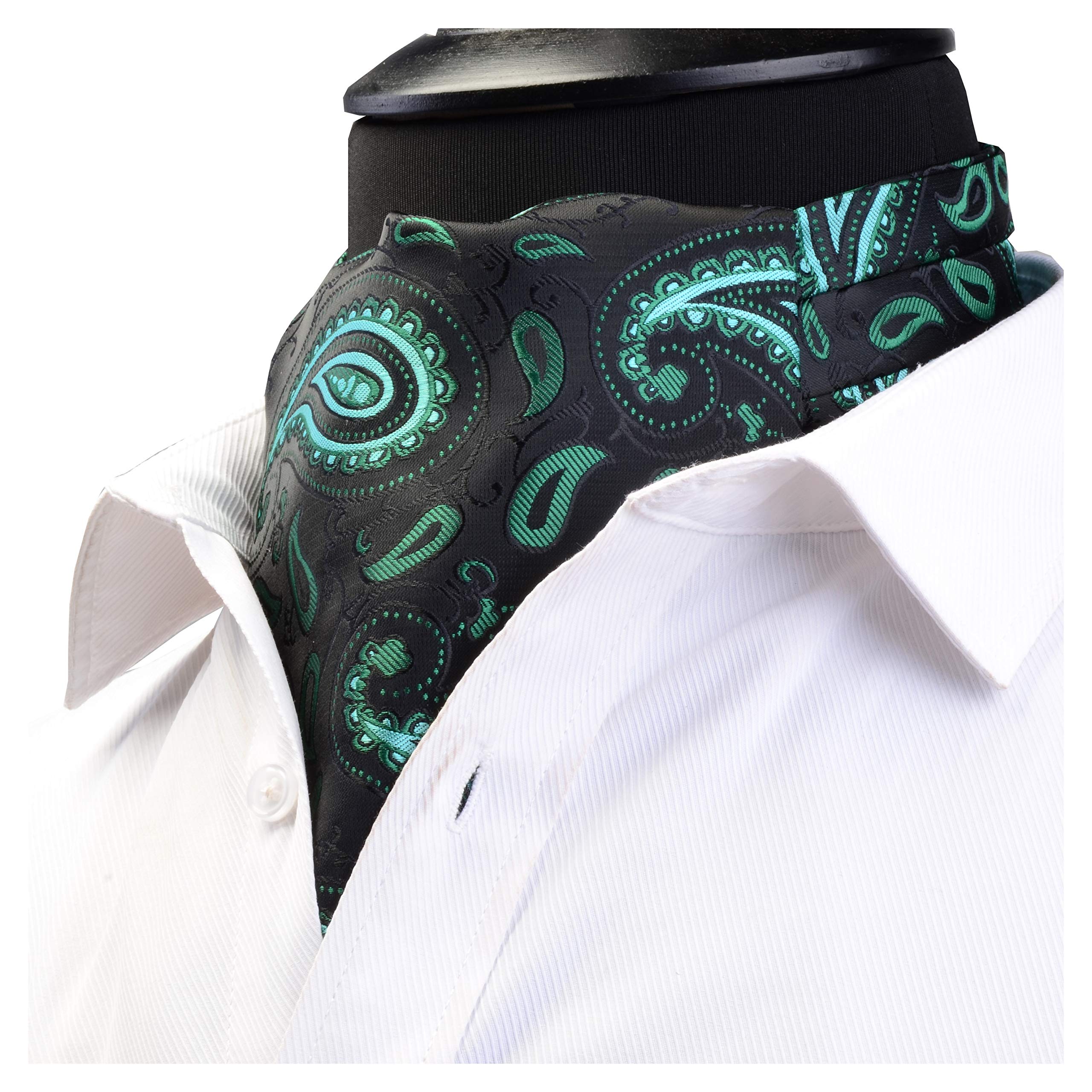 Gusleson Men's Cravat Self Tie Paisley Jacquard Woven Floral Luxury Ascot (UK0602-04)