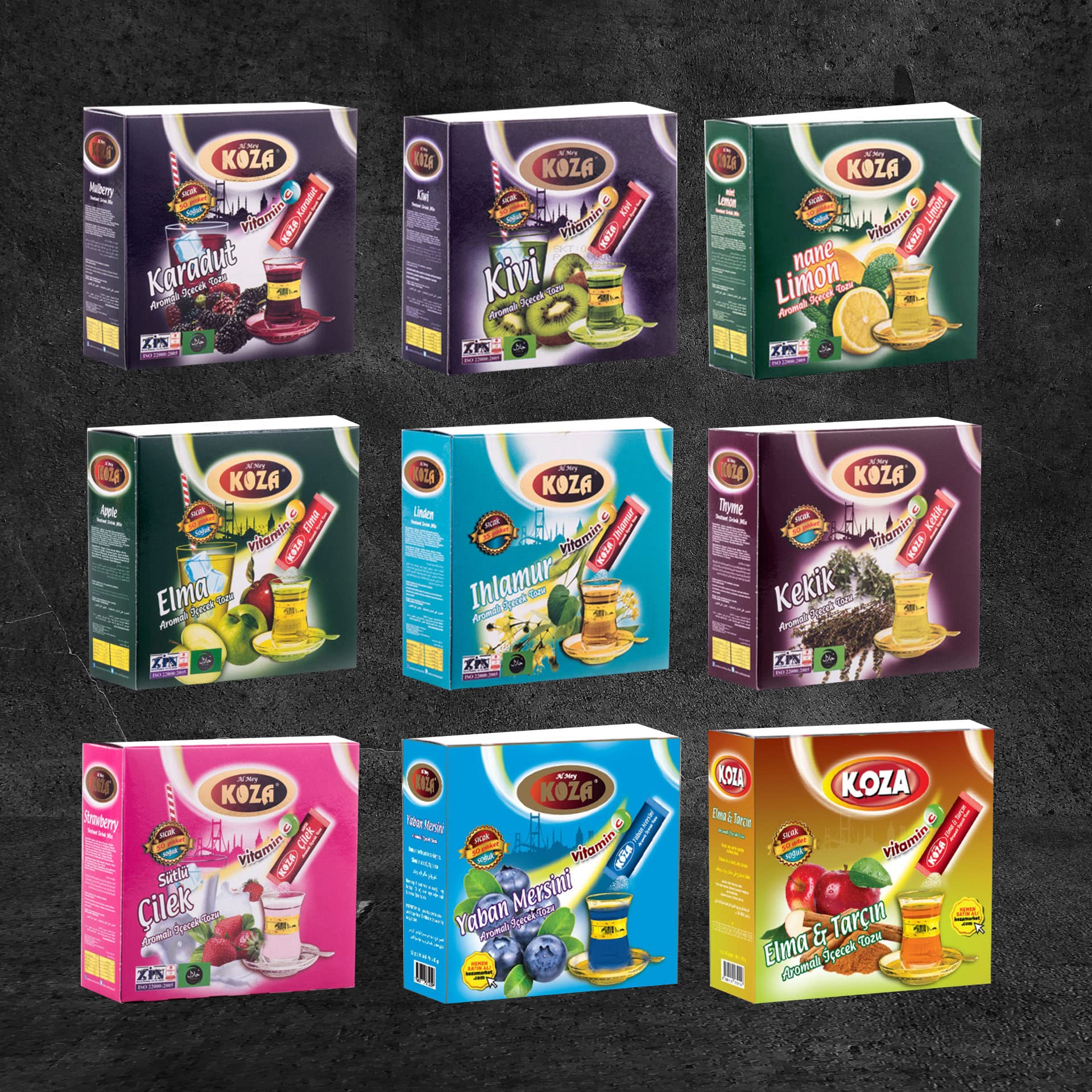 KOZA Kiwi Instant Drink Powder 300gr | Turecka herbata gorąca lub zimna | Lodowa herbata owocowo-okruchowa | Caye
