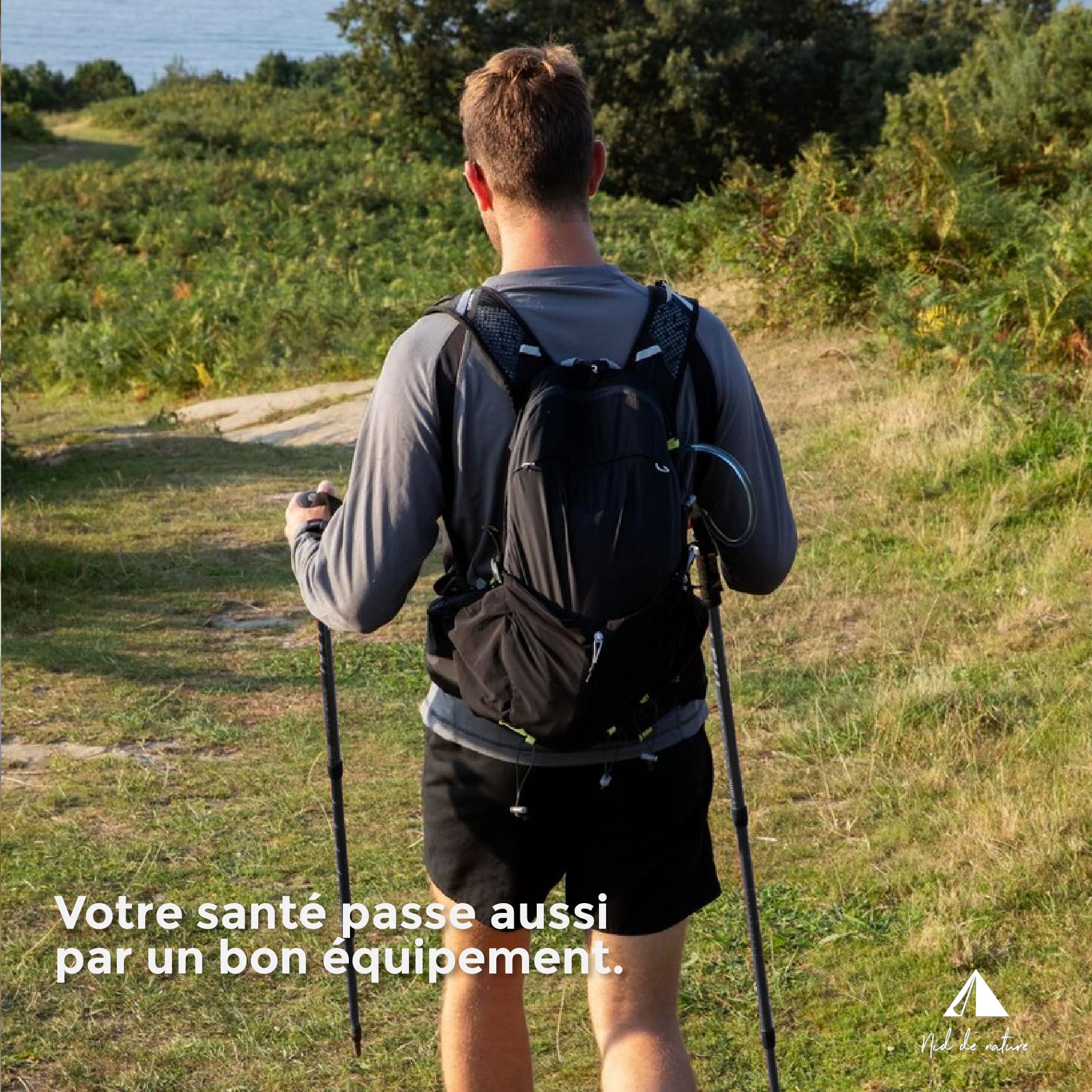 Bâtons de randonnée : Paire télescopique en Fibre de Carbone, Canne rétractable réglable Homme Femmes, Accessoire Pliable Nordique, Accessoires Trail bâton de Marche Polyvalent