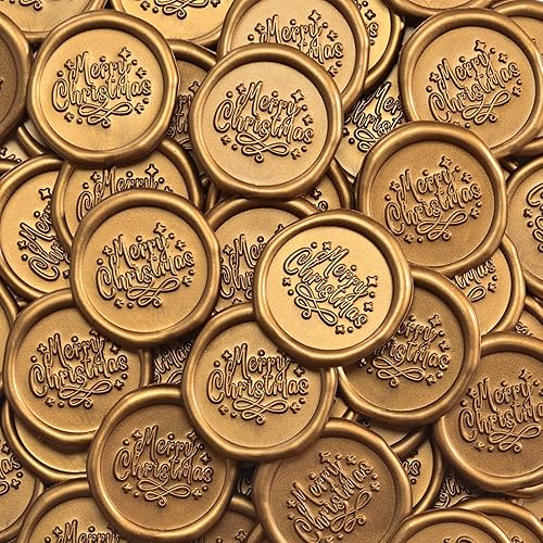 UNIQOOO Calcomanías de sello de cera, calcomanías de sello de invitación de boda de romero, 50 unidades autoadhesivas de color blanco perla con