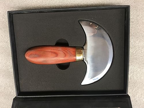 Miniatura 3 de Cuchillo redondo de cuero de doble filo súper afilado cuchillo de corte a mano más cuchillo de media luna para manualidades de cuero DIY
