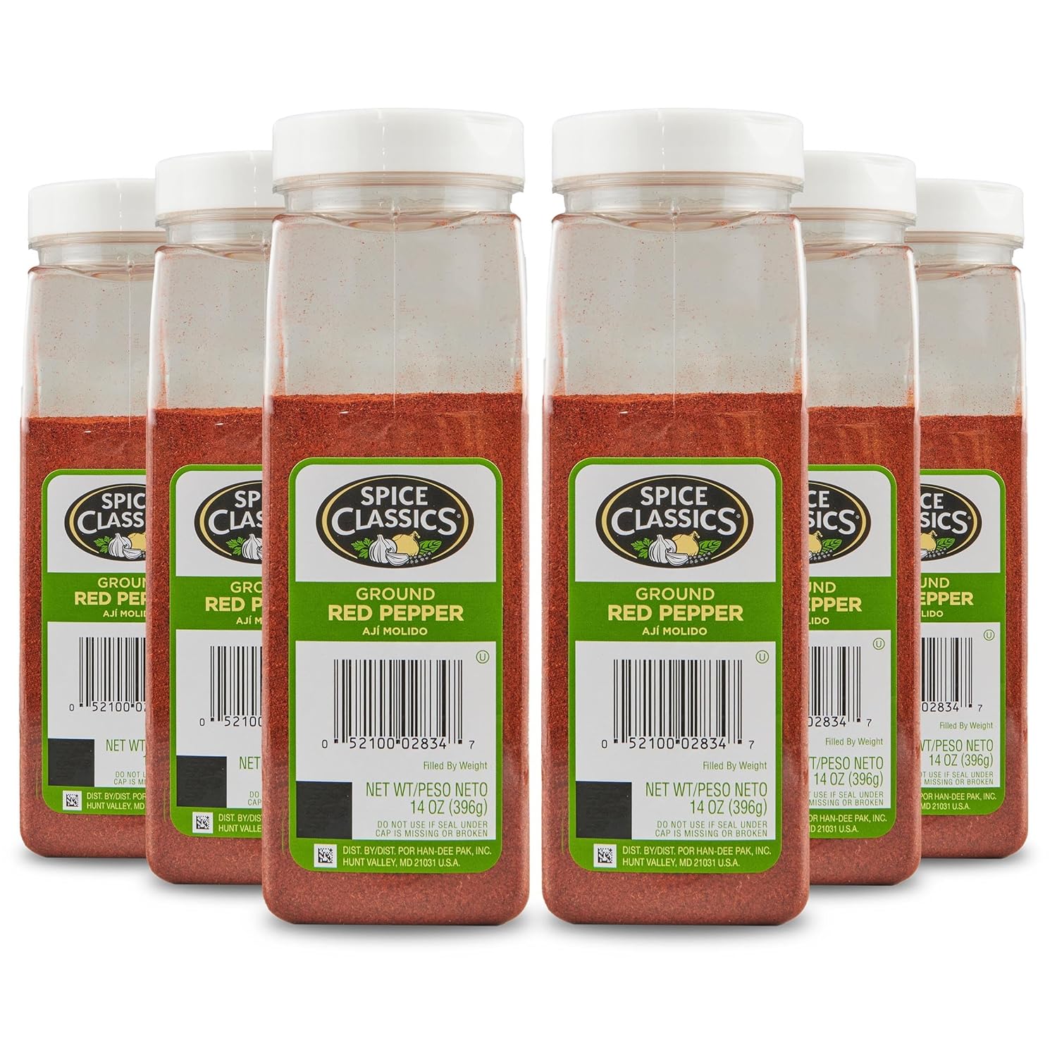 Spice Classics Ground Red Pepper, 14 oz (Pack of 6) - Six 14 Ounce Containers of Red Pepper Seasoning, Made from Dried Ground Red Chili Peppers for a Zesty Flavor
