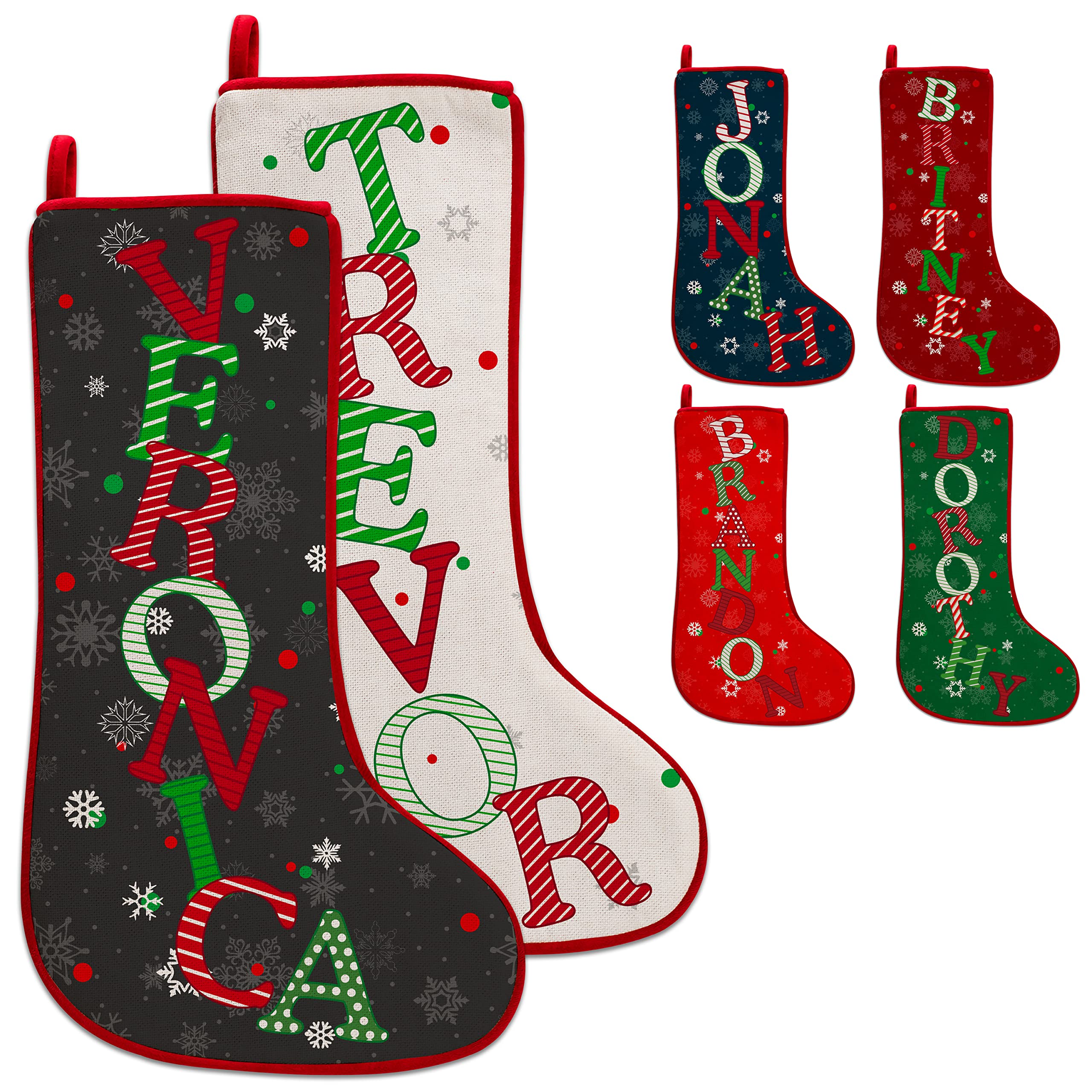 Single - Personalized Christmas Stocking w/Name -6 Color Options, 19