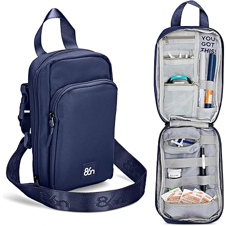 86Neurons - Diabetes Bag for Supplies/Insulin Cooler Travel case. New - Insulated Front Pocket Acts as Mini Cooler for Insulin pens and Medication
