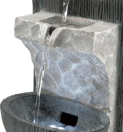 Miniatura 9 de Alpine Corporation Decoración moderna de fuente de mesa en cascada de 14 pulgadas de alto con luces LED