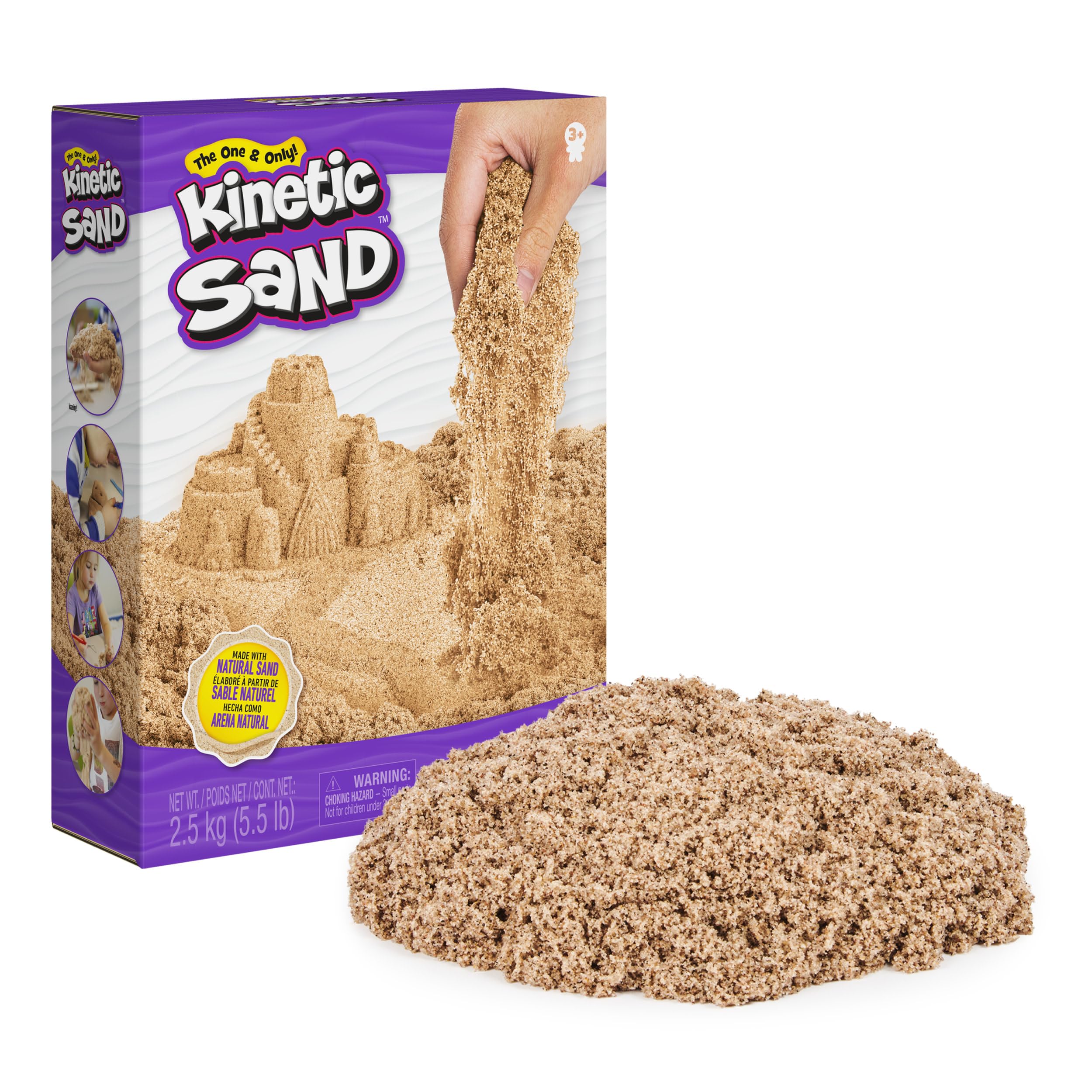 Kinetic Sand, 2,5 kg di vera sabbia marrone per mescolare, modellare e creare, dai 3 anni in su