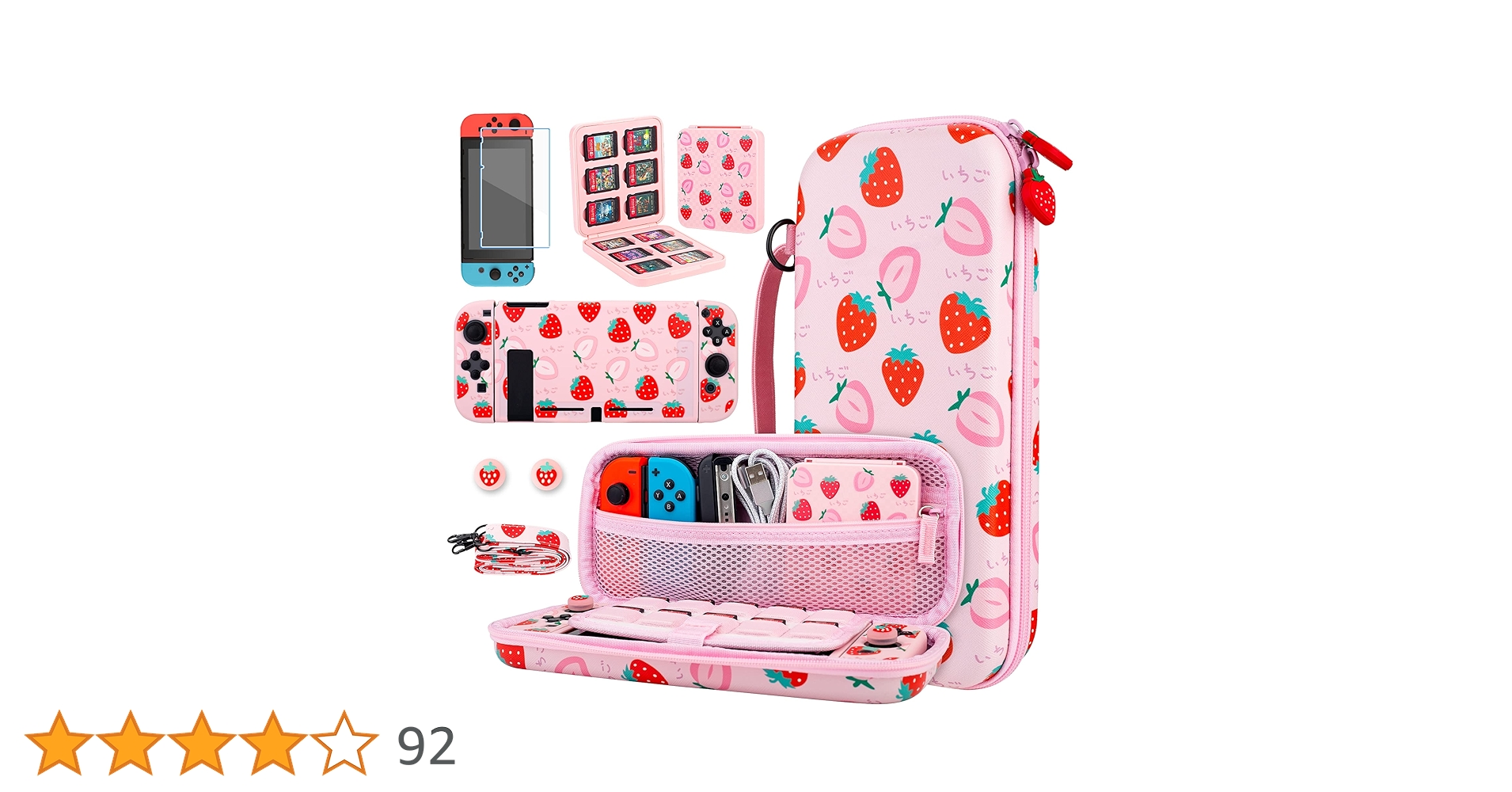 Nintendo Switch ストロベリーケース付き Amazon.co.jp: GLDRAM ピンク ストロベリー キャリーケース