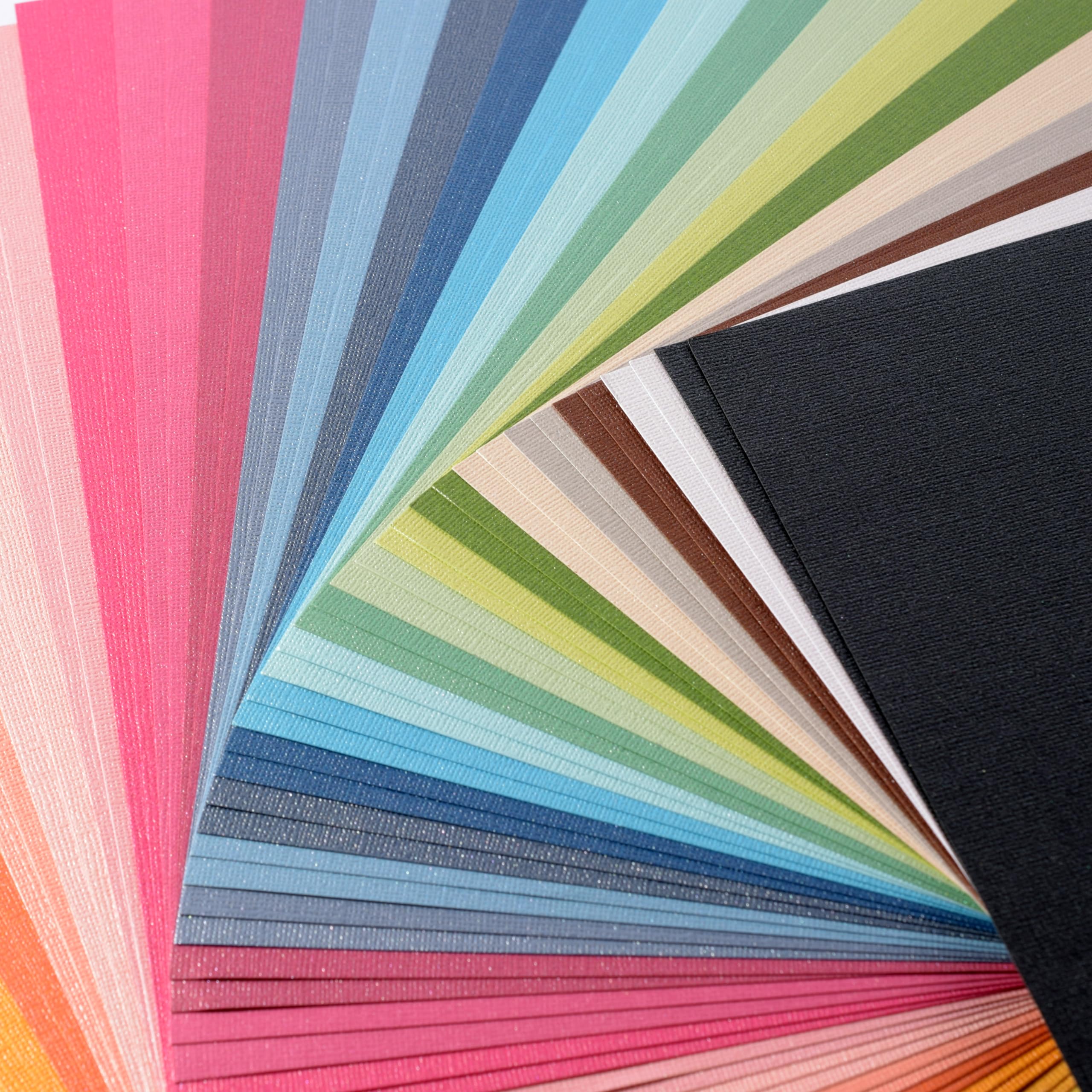 Florence Tonkarton Perlmutt - Bastelkarton A4 - Bastelpapier 50x mit 25 Farben - Scrapbook Papier für Karten Basteln, Stanzen und Papierbasteleien - Bastelset Textur (Packung mit 2)
