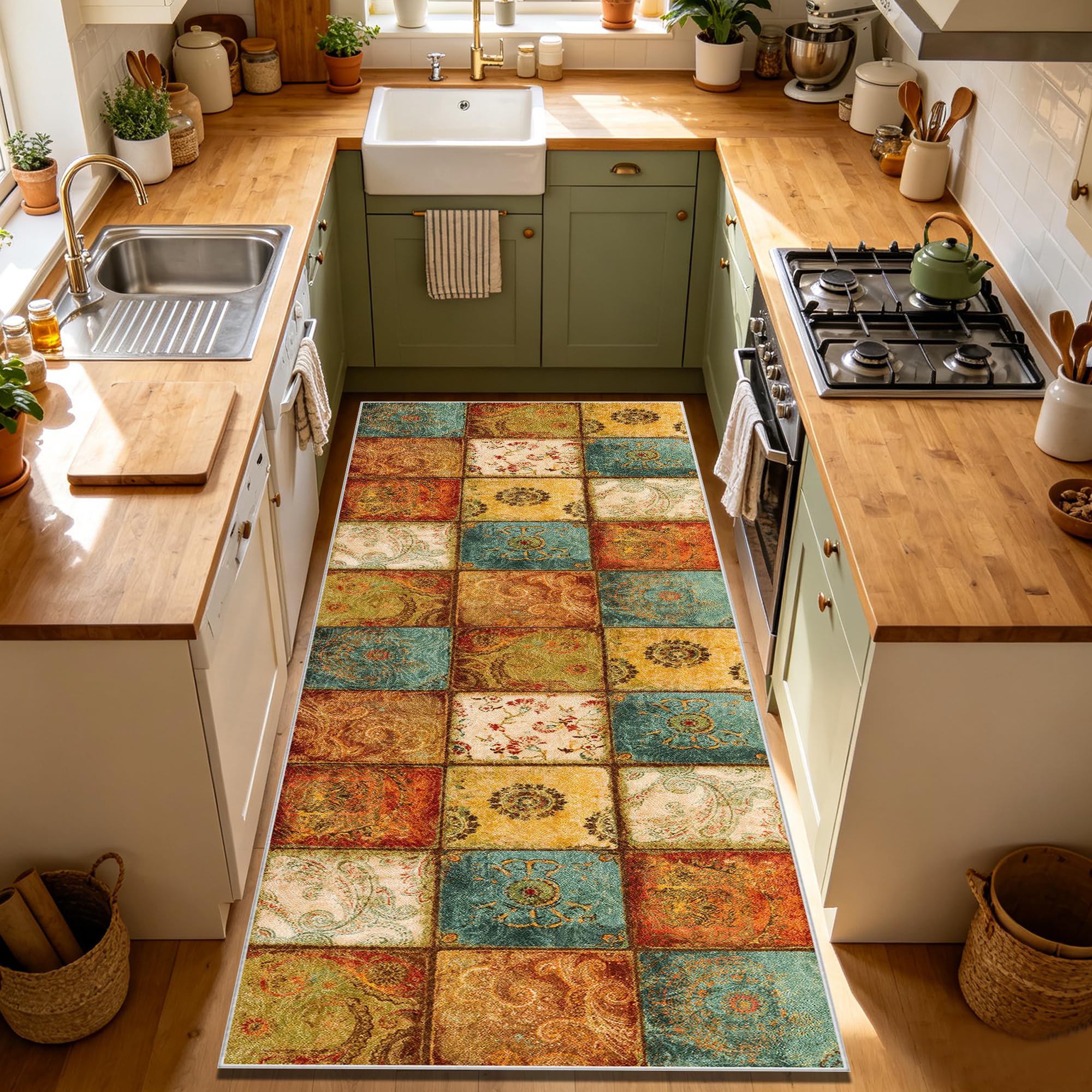 Tapis de passage couloir lavable en machine pour une propreté durable 120x400 cm