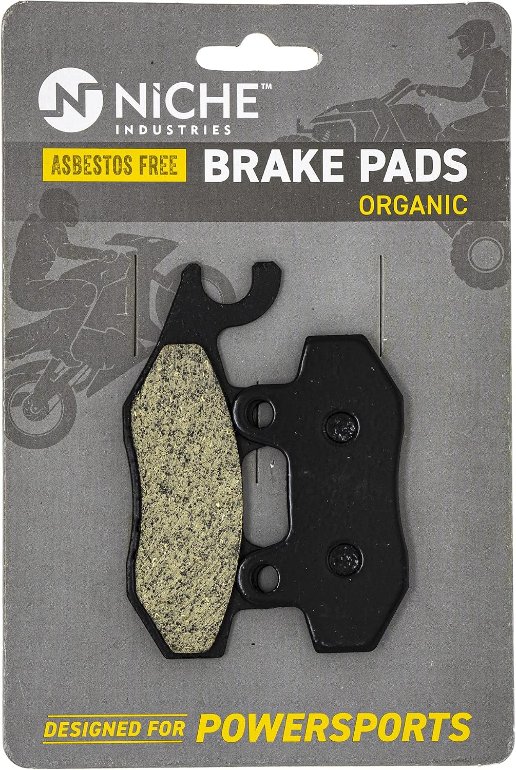 NICHE Front/Rear Right-Hand Brake Pad Set for Can-Am 71550336 Organic 3 Pack