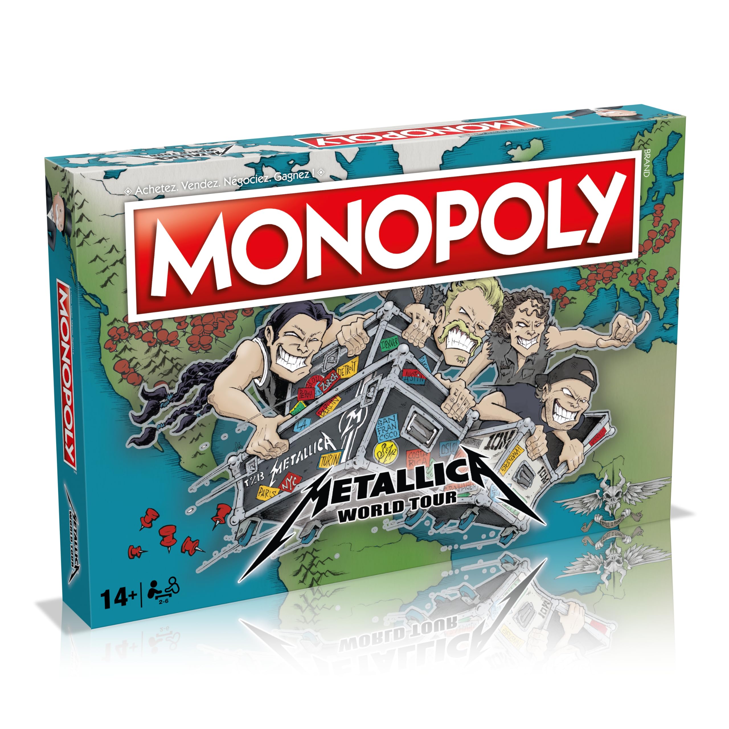 Jeu de société - WINNING MOVES - Monopoly Metallica - Accompagnez le groupe en tournée mondiale