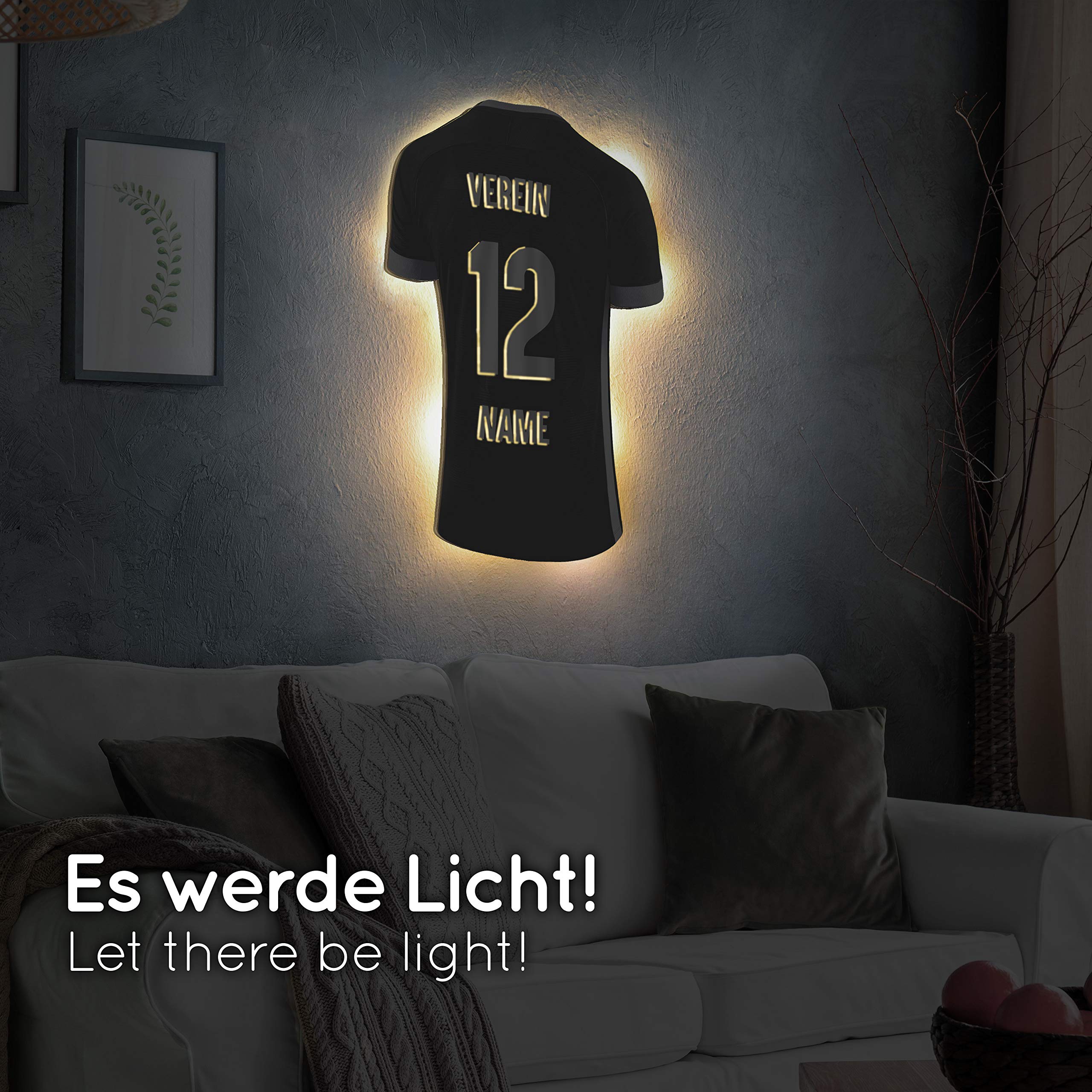 Elbeffekt Trikotlampe für Sandhausen Fans aus Holz - personalisierbares Geschenk - schenke Dein individuellen Sandhausen Fanartikel aus Echtholz