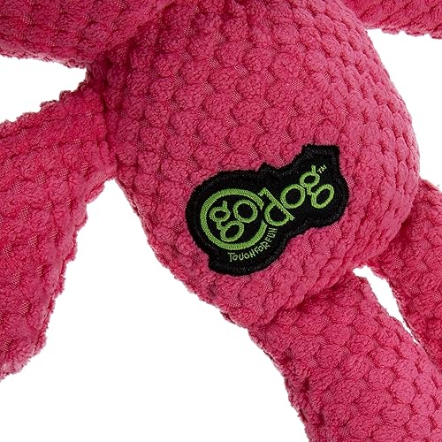 Vista 241 de goDog Checkers Just for Me - Juguete chirriante afelpado para perro, con tecnología Chew Guard, diseño de cerdo volador, color rosa, tamaño miniatura