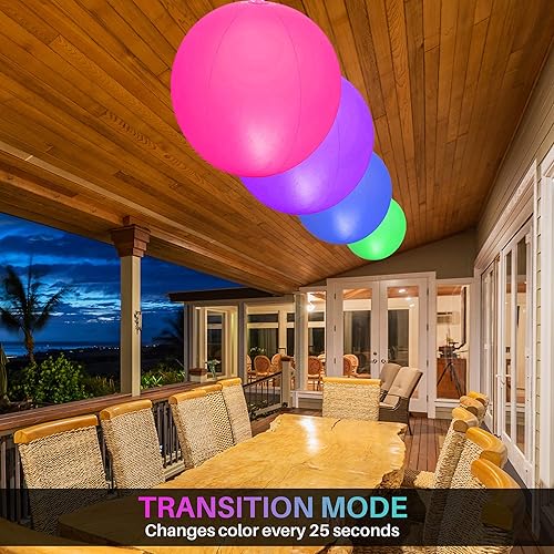 Miniatura 7 de Luces solares flotantes para piscina, paquete de 2 bolas de 14 pulgadas que cambian de color con energía solar, flotan o cuelgan en la piscina,