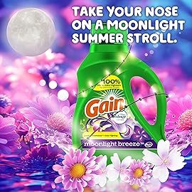 Gain Liquid Laundry Detergent, Moonlight Breeze Scent, 113 fl oz, 78 Loads, Freshness + Odor Fighting, High Efficiency Washing Machine Liquid Cleaning Soap