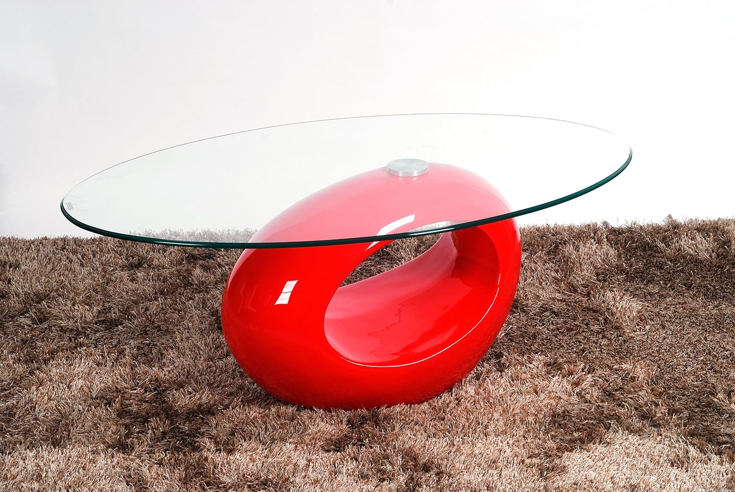 New Oscar Contemporary Italian Designer Inspired Retro Modern Red Glass
