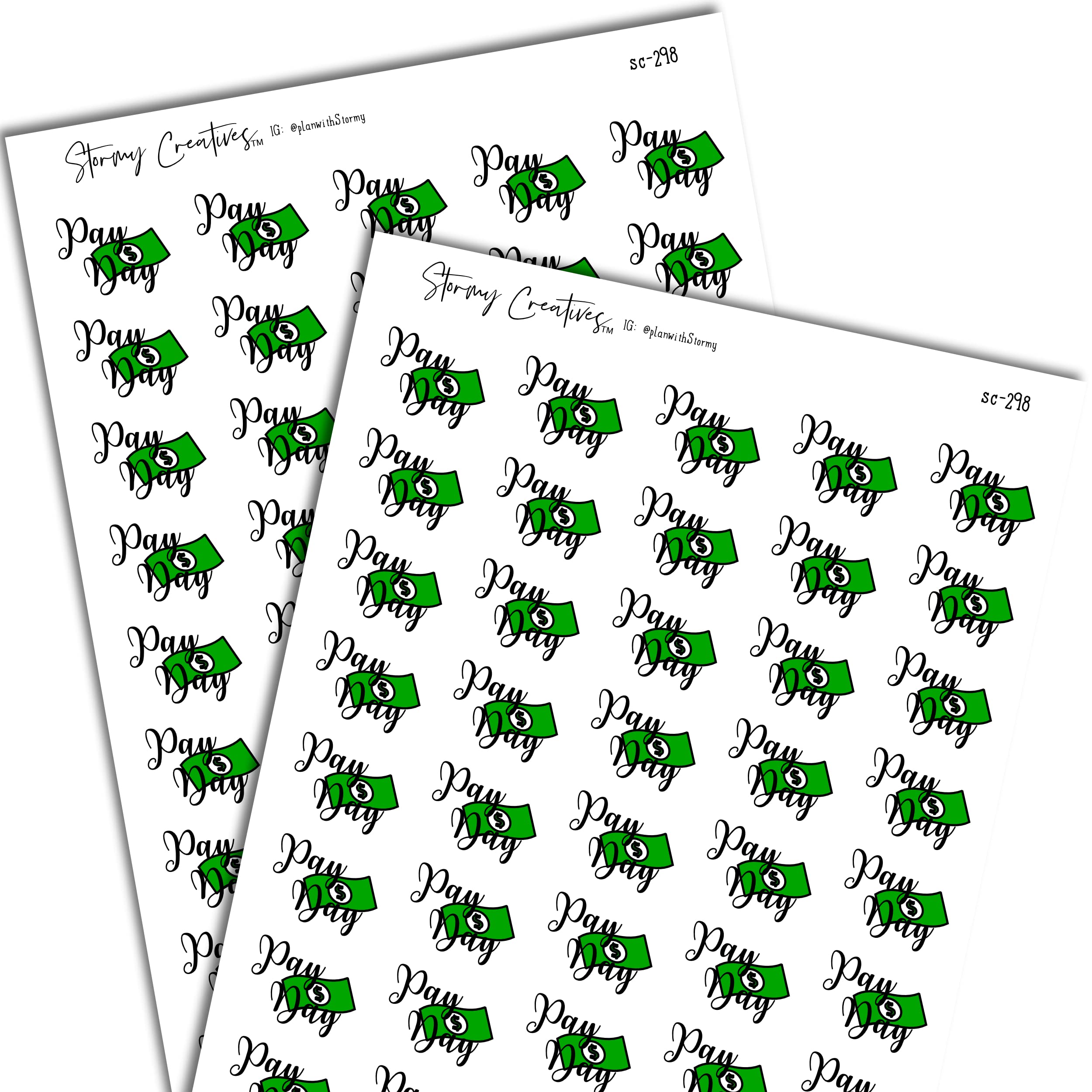 Pay Day Stickers for Decorative Planning, 100 stickers, 0.8" wide Sticker