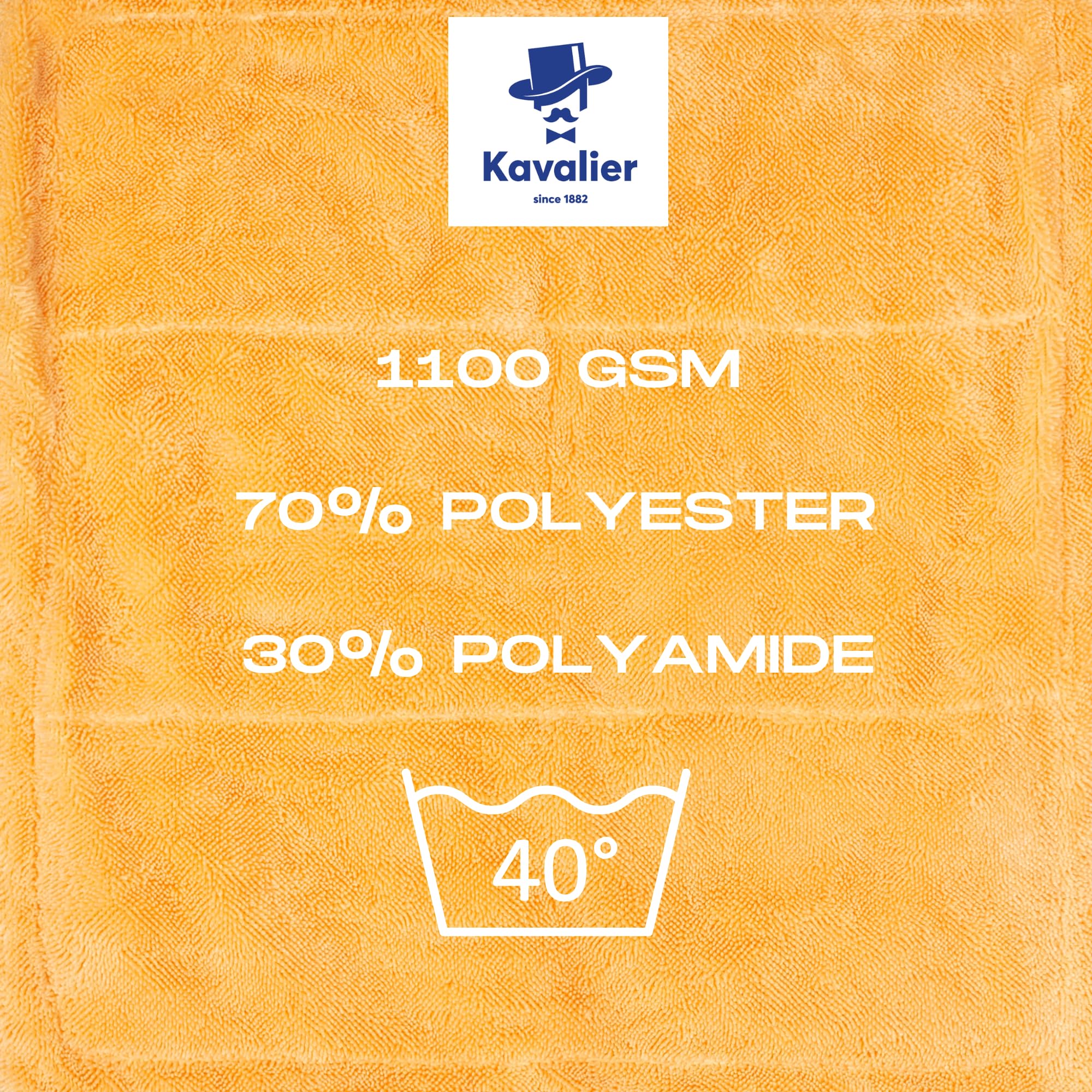 Kavalier Car Care - Hydro-Hero Mini - Zestaw Ręczników z Mikrofibry ProClean 41x41cm w Kolorze Pomarańczowym - 1100 GSM - Opakowanie 2 szt.