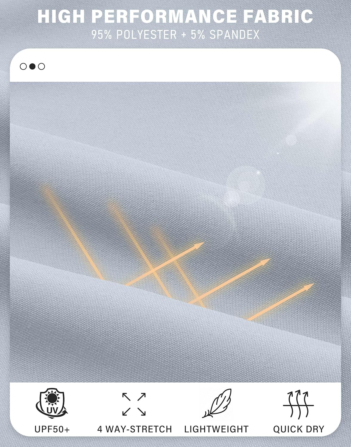 Mens Stretch Golf Shorts with 6 Pockets Dry Fit 7 Inch Inseam Lightweight Dress for Hiking Work Casual - Image 5