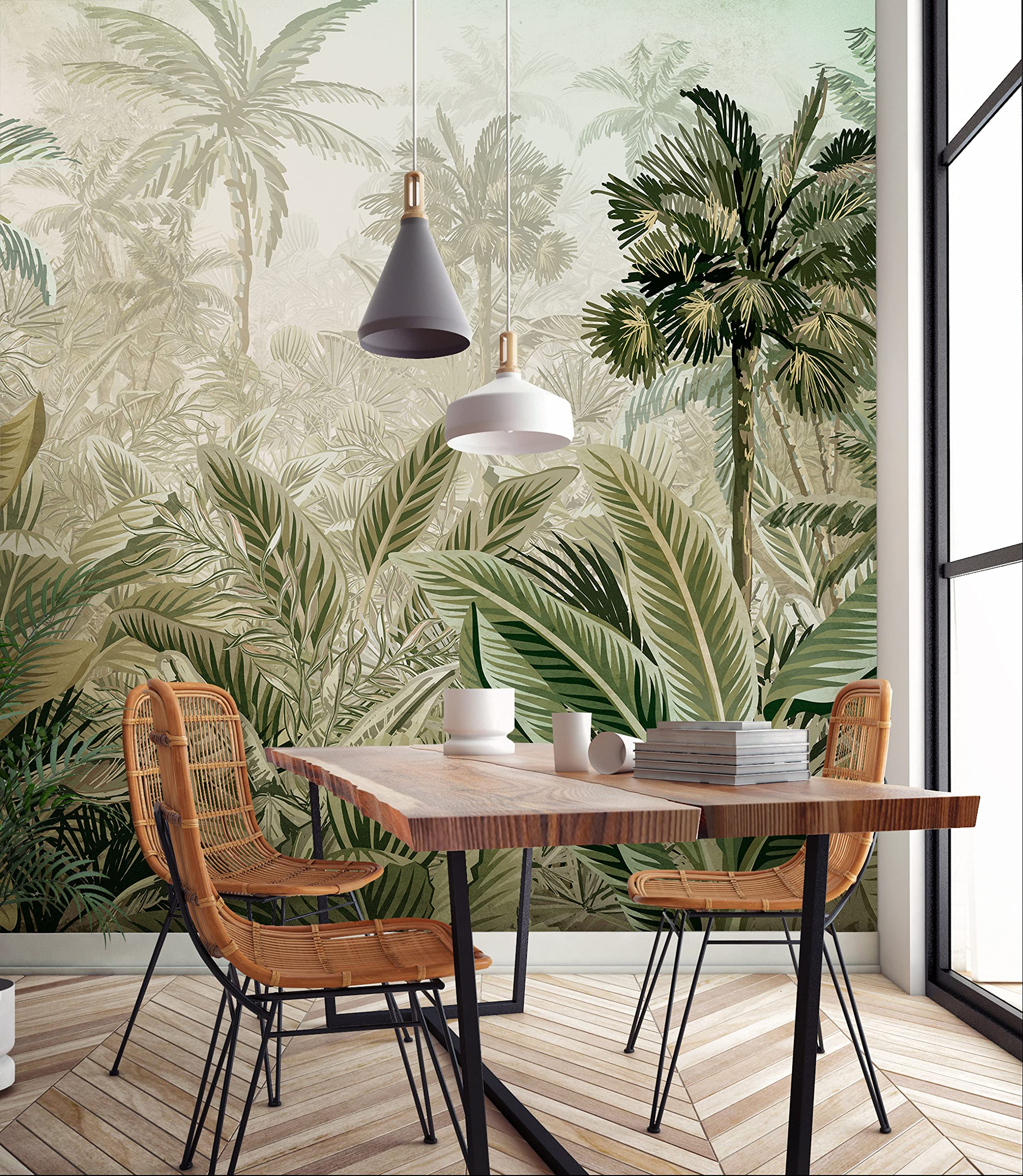 WallArena Vlies Fototapete, Wald, 368x254cm | Fototapeten - Tapeten - für Wohnzimmer Schlafzimmer - Vliestapete Wandtapete Tapete 3D Effekt- inkl. Kleister
