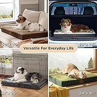 Vista 9 de Bedsure - Cama ortopédica extragrande para perros, con funda extraíble lavable, tapete de espuma con forma de huevera para jaula de mascota, apta
