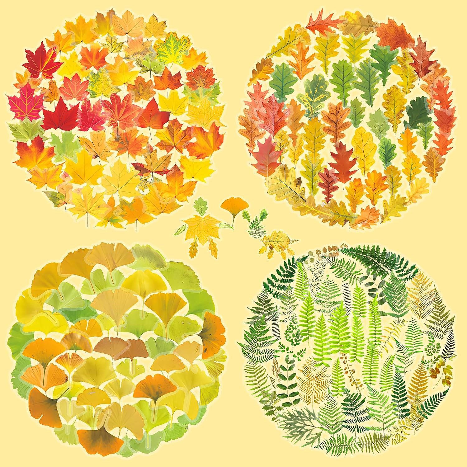 400pcs Fall Leaf Stickers, Transparent Decorative Stickers