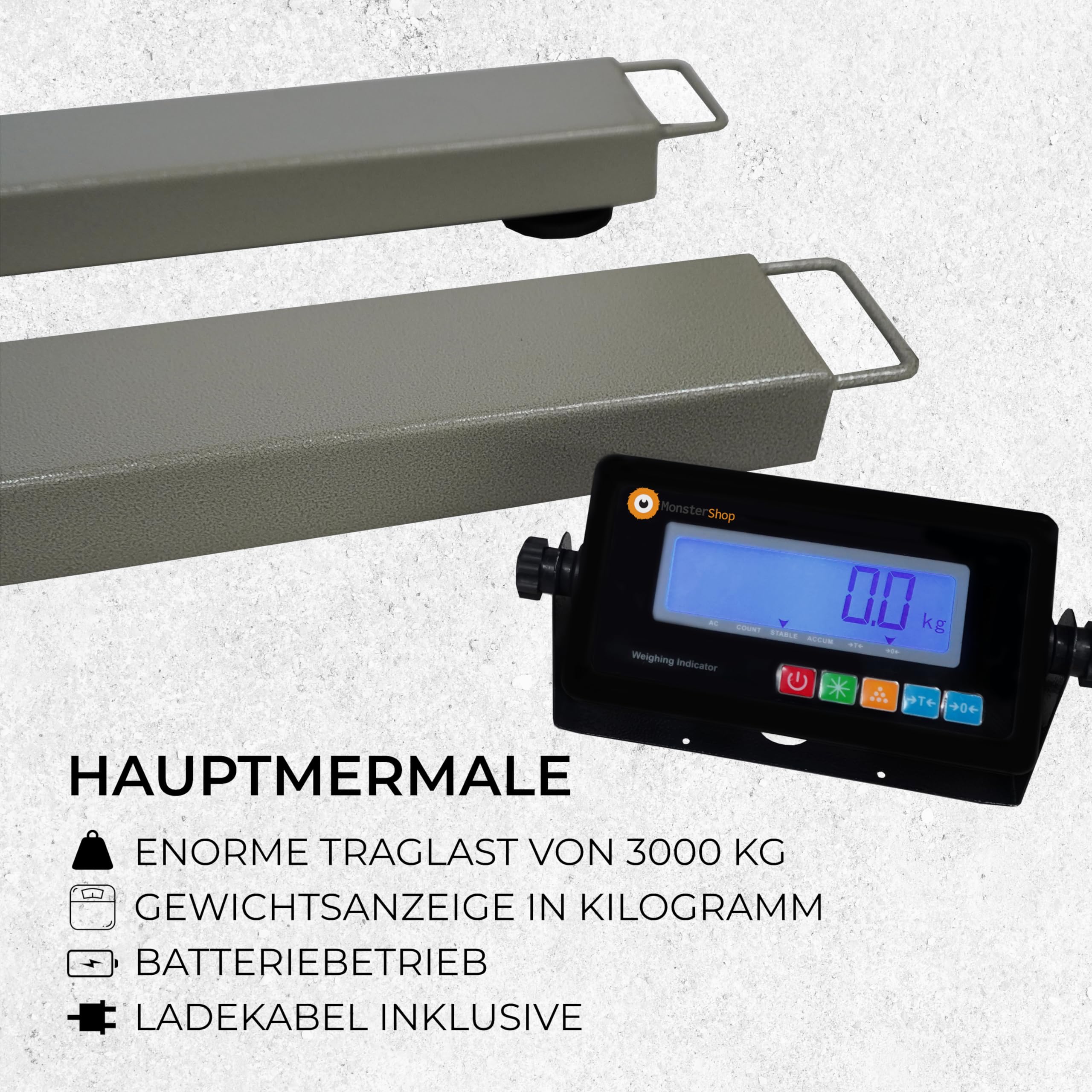 T-Mech Digitale 2 Balken Wiegebalken Industriewaage Bodenwaage Digitalwaage Palettenwaage Wiegetechnik Wägetechnik Schwerlastwaage Waage 3000kg