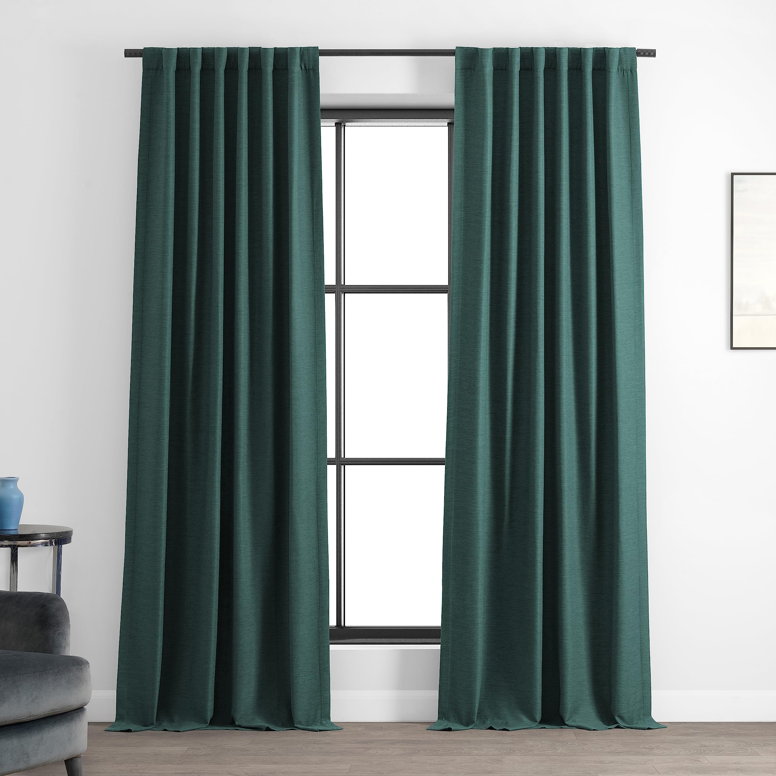HPD Half Price Drapes BOCH-PL1807-120 Bellino Room Darkening Curtain (1 Panel), 50 X 120, Bayberry Teal