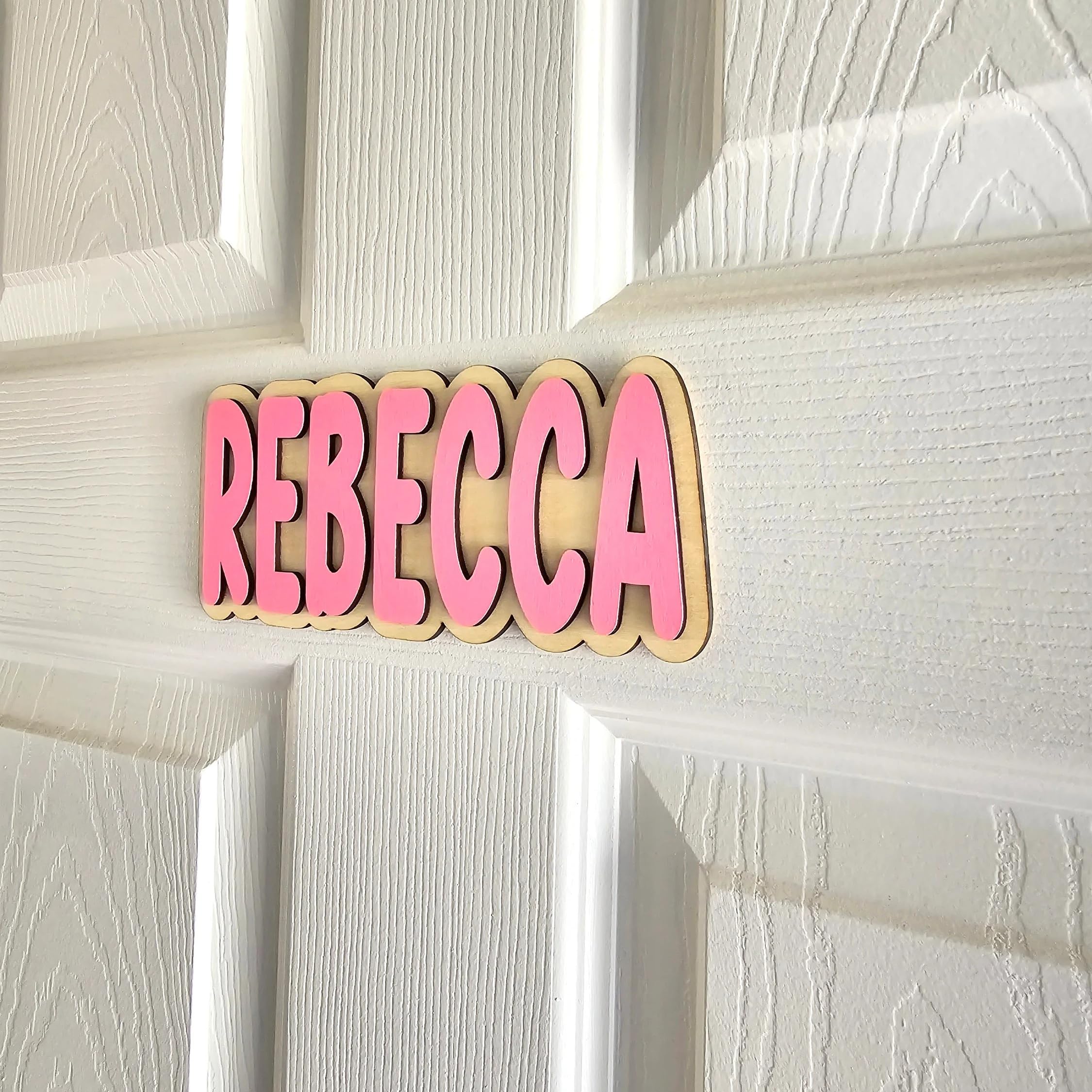 Personalised Wooden Kids Door Sign โ Custom Name Plaque for Boys & Girls, Nursery Wall Name Sign, Bedroom Door Nameplate, Children's Room Decor, Custom Wooden Name Sign (Style 4)