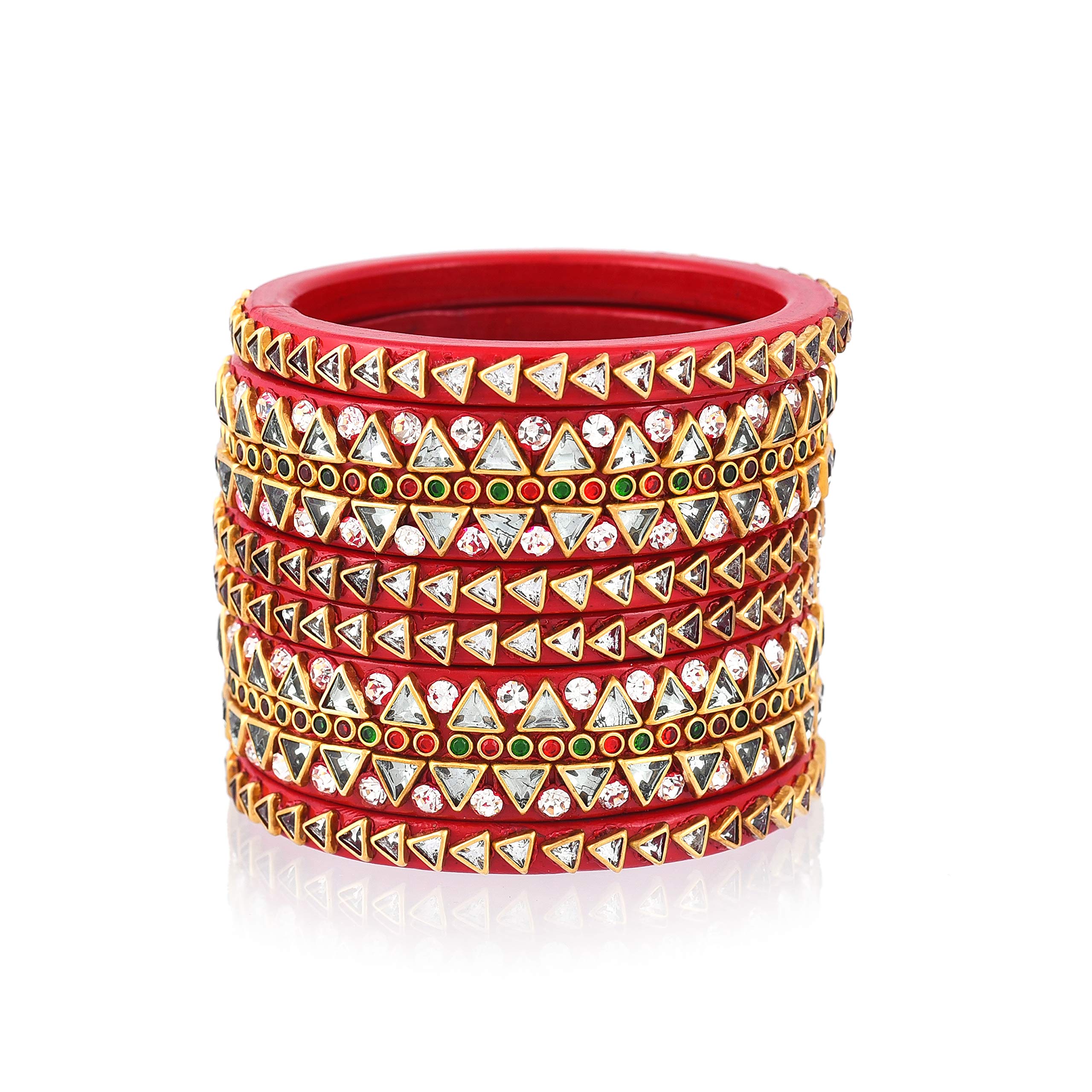 Nxtgenfashion Lac Desginer Bangle With Kundan And Multi Color Stone Work Set Of 10 For Womens (B08QF9PQL3) Amazon Price History, Amazon Price Tracker