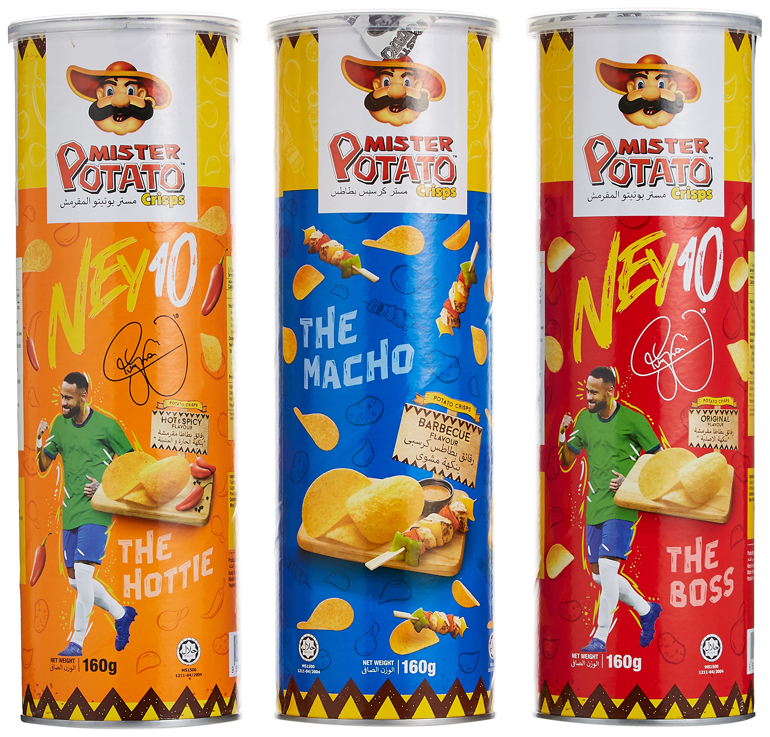 Mister PotatoCrisp 3 x 160 g, Assorted