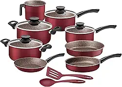 Jogo de Panelas Tramontina Antiaderente Paris 10 Pç Vermelho