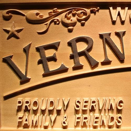 Miniatura 3 de ADVPRO wpa0389 - Letrero de madera grabado en madera con nombre, tamaño mediano, 18.25 x 7.25 pulgadas