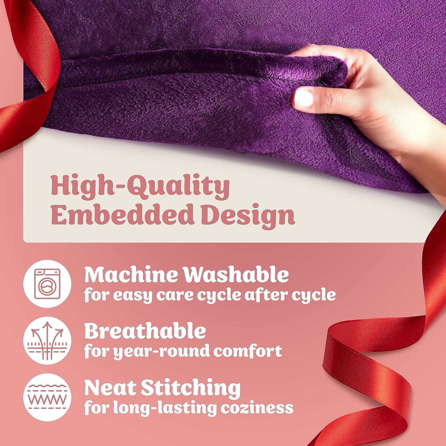 ButterTree 65" 50" Purple Throw Blanket for Mom - Christmas or Birthday Gift from Daughter or Son