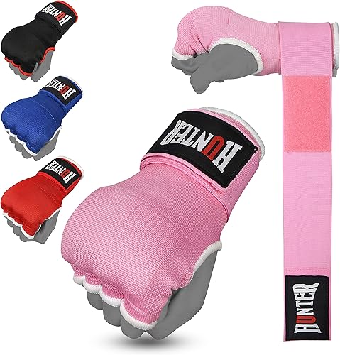 HUNTER Guantes interiores acolchados de gel con envolturas de mano para boxeo, bandas elásticas rápidas de entrenamiento para hombres y mujeres,