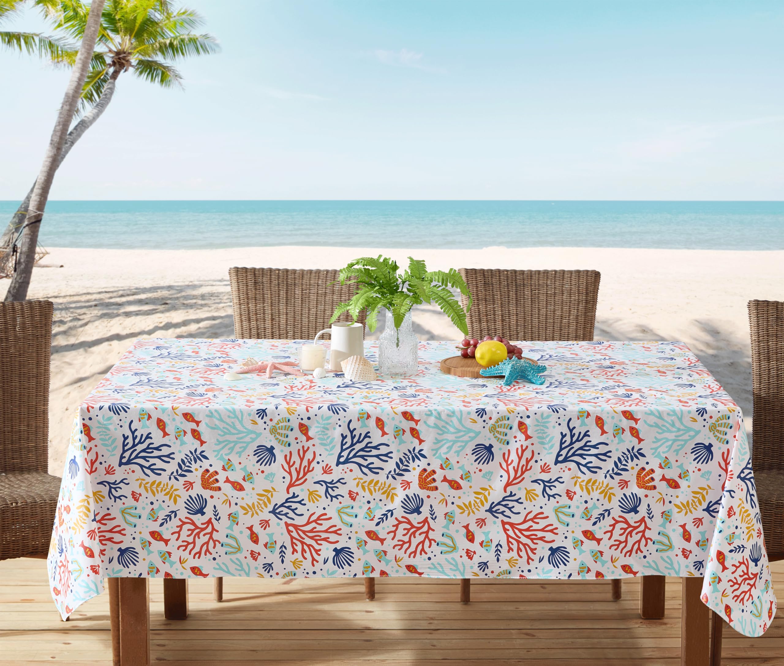 Amazon.com: Newbridge Square Vinyl Tablecloth with Flannel Backing