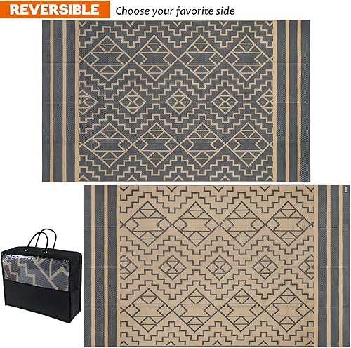Miniatura 167 de SAND MINE Alfombras reversibles, alfombra de paja de plástico, alfombra de área moderna, alfombra de pavimento grande y alfombra para exteriores