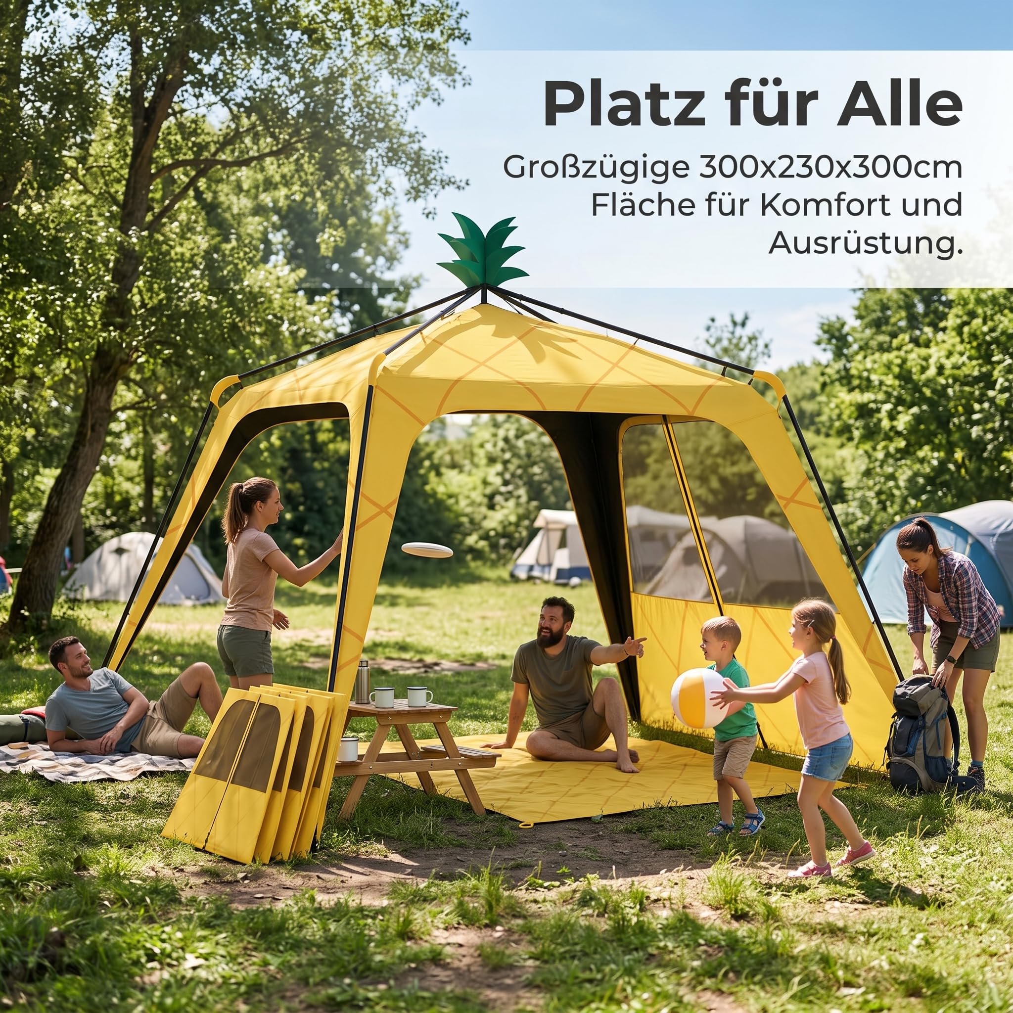 Tienda Campaña Apertura Rápida para Camping Exterior con Protección Anti-, Tienda de campaña con 4 Cortinas de Malla