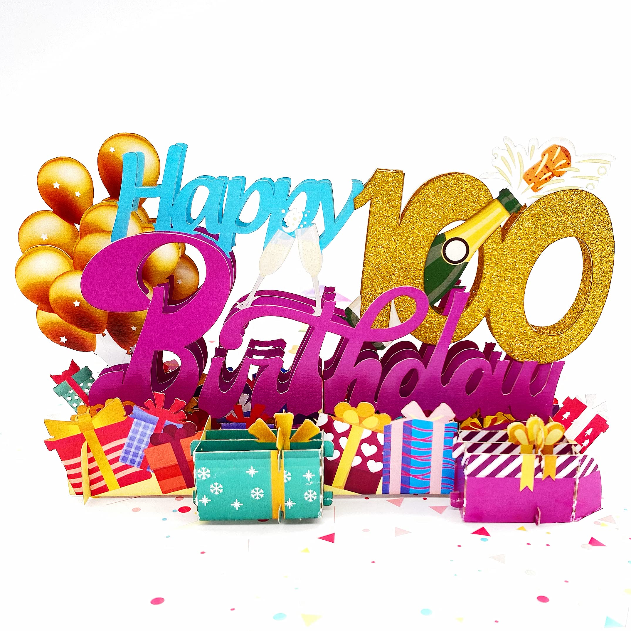 Liif Happy 100th birthday pop up card
